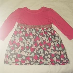 Pink Heart long sleeve dress